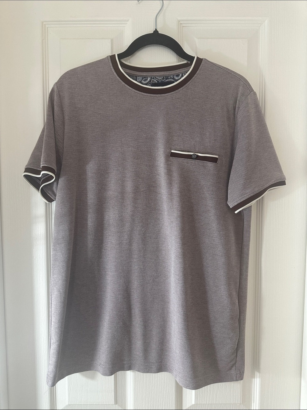 Men's Heather Brown Short-Sleeve Crewneck Shirt